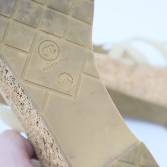 Chanel Leather Cork Platform Sandals - Picture 9 of 9